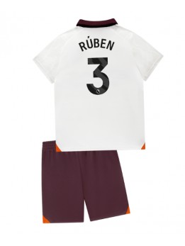 Manchester City Ruben Dias #3 Replika Borta Kläder Barn 2023-24 Kortärmad (+ byxor)
